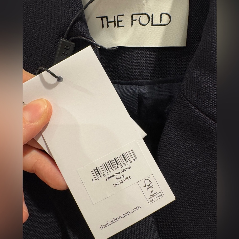 NWT The Fold navy Abbeville jacket - Picture 4 of 6